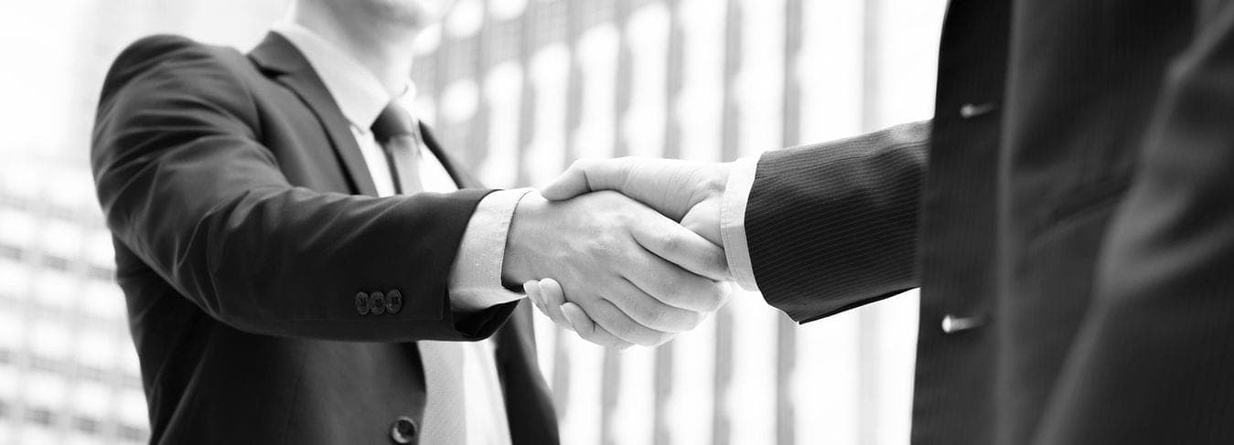 Two business people shaking hands